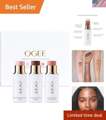 Luxurious Dustless Contouring - Organic Bronzer, Blush & Highlighter Stick Trio - Image 1 of 4