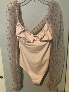 Nuevo con etiquetas Body Free People Molly At Midnight Flor de Manzana Talla XS Manga Abullonada - Imagen 1 de 5