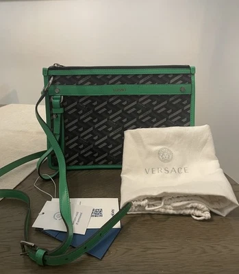 Versace La Greca Messenger Bag-Authentic-Unisex-Excellent Condition - Image 1 of 4