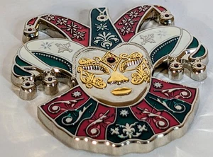 Venetian Masquerade Christmas - Polished Silver Finish - Unactivated Geocoin - Picture 1 of 4