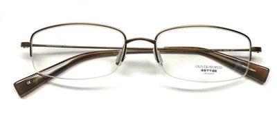 Oliver Peoples Garrick Half Rimless Eyeglasses Glasses Titanium Matte Brown 52mm - Image 1 of 4