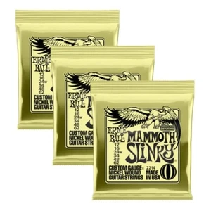3 SETS ERNIE BALL MAMMOTH SLINKY 12-62 ELECTRIC GUITAR STRINGS W/WOUND G 2214 - Picture 1 of 9