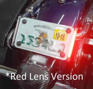C-Me Signals; Motorcycle Tag/License Plate Mounted LED Turn Signals, Red Lens - Picture 1 of 6