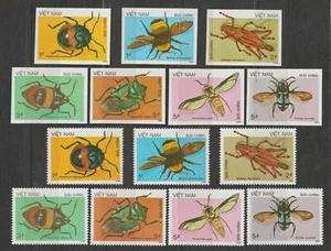 1987 Vietnam Stamps Insects Scott # 1705-1711 Imperf. + Perforated MNH           - Picture 1 of 1