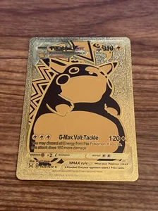 pikachu gold vmax Gold Foil Fan Art Display Card NM/M - Picture 1 of 3