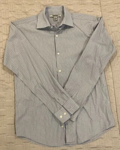 DKNY Boys Size 14 White with Blue & Black Plaid Button Front Shirt 100% cotton - Picture 1 of 2