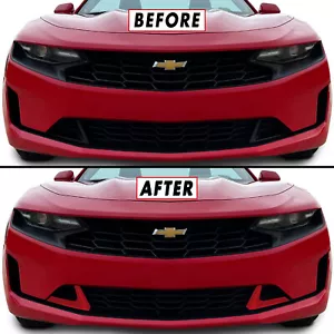Superposición de vinilo Blackout Redout para Chevy Camaro 2019-22 respiraderos laterales delanteros parachoques - Imagen 1 de 5