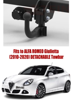 Barra de remolque desmontable para Alfa Romeo Giulietta (2010-202) y kit de derivación de 13 pines - A042 Foto 1 de 4