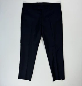 Sandro Paris Mens 33x27 Wool Mohair Dress Pants Slacks Navy/Black Modern Preppy - Picture 1 of 9