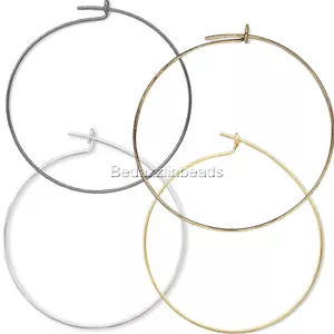 10 hallazgos de alambre de aro redondo liso de 25 mm para pendientes y dijes de copa de vino - Imagen 1 de 5