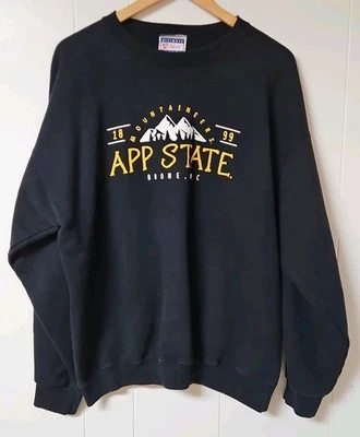 App State Mountaineers Black Sweatshirt Mens Size Large - Image 1 of 4