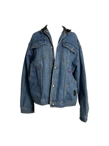 Chaqueta vaquera vintage B-4-U niños niñas talla XL parches ribete de cuero retro camionero - Imagen 1 de 14