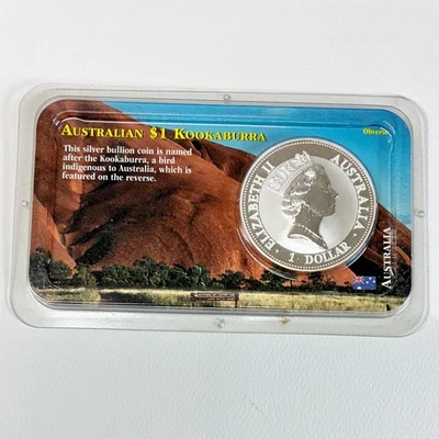 1993 Australia $1 Kookaburra 1 oz 999 Silver Coin Littleton Holder - Image 1 of 4