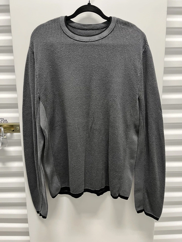 Rag & Bone Crewneck Mens Large Cotton Casual Pullover Grey/Black - Image 1 of 4