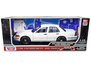 2001 Ford Crown Victoria Police Car Diecast Model 1/18 Unmarked White Custom ... - Picture 1 of 4