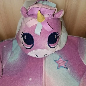 Unicorn Halloween Costume Pajamas Cat & Jack XS 4/5 Hooded Sleeper Pastel Galaxy - Picture 1 of 9