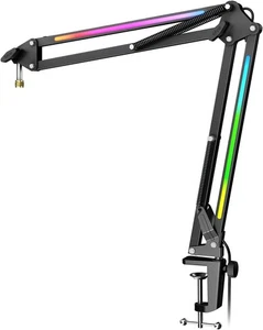 RGB Mic Arm With RGB Light 9 Light Modes, For Gamers, Podcasters & Streamers - Picture 1 of 8