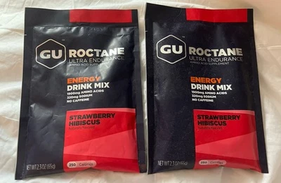 Bebida energética GU Roctane - Paquete de 2 hibiscos fresa ¡Gran oportunidad de probar! Foto 1 de 4
