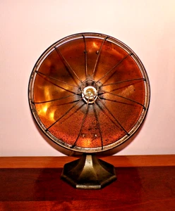 Vintage, Sonnenschale, Heizung/Tischlampe, verstellbar, Gusseisenfuß. Restauriert. 15"T - Bild 1 von 12