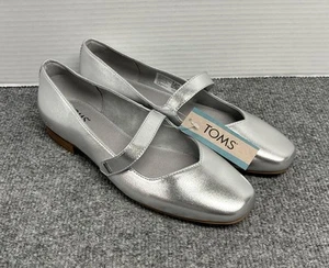 Toms Bianca Damenschuhe 8,5 Mary Jane flach silber metallic - Bild 1 von 6