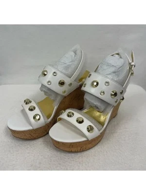 Sandalias de cuña IVANKA TRUMP para mujer color blanco dorado corcho 1 Gitty 7 M Foto 1 de 4