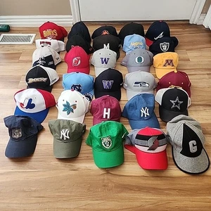 Lot of 30 Hats Caps Wholesale Bulk Sports MLB NCAA NFL Nike New Era More - Picture 1 of 17
