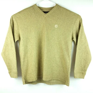 Mens Guess ? Outerwear Size XL Beige Tan Long Sleeve Warm Fleece V Neck Pullover - Picture 1 of 7
