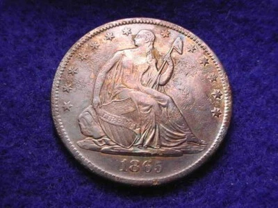 1865-S LIBERTY SEATED HALF DOLLAR SUPERIOR HALF!!!    #65 - Image 1 of 4