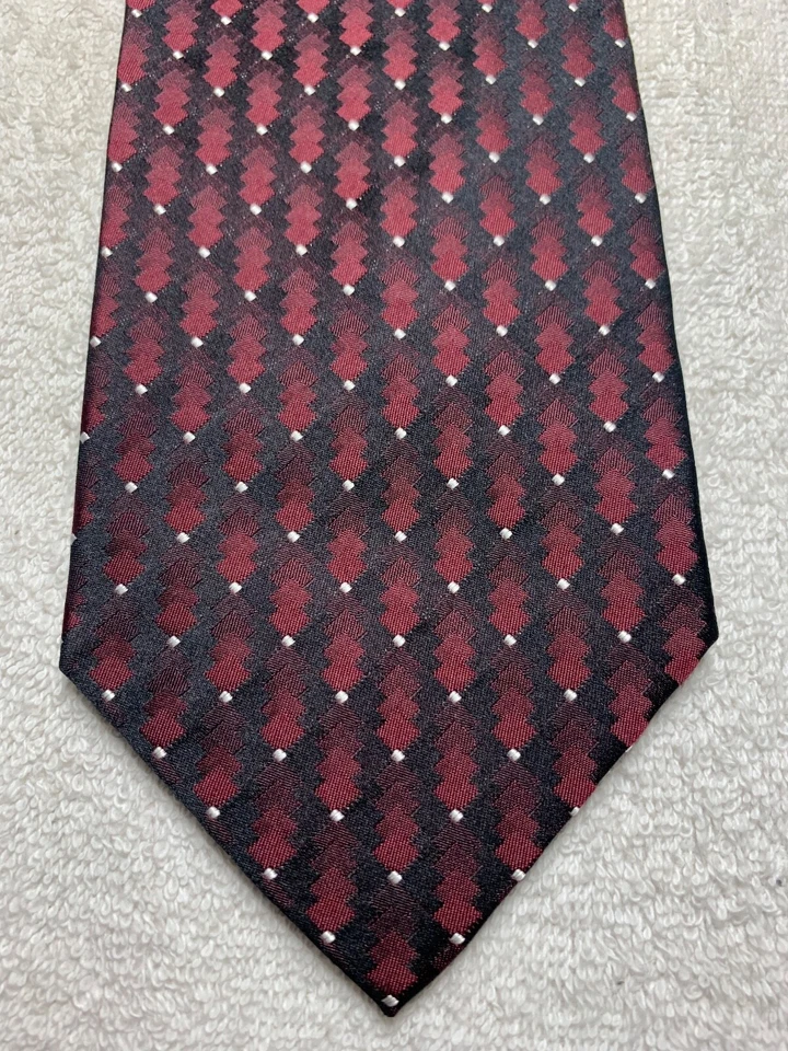 ROBERTO VILLINI CORBATA HOMBRE BORGOÑA CON NEGRO BLANCO 4 X 59 Foto 1 de 4