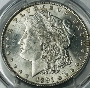 1891 P Morgan Silver Dollar PCGS MS62 Better Date/Nice 62 - Picture 1 of 8