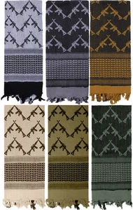 Shemagh Crossed Rifles Arab Tactical Desert Keffiyeh Scarf Heavyweight Quality - Picture 1 of 25