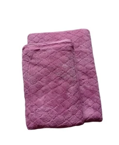 Set of 2pcs Bath ( 1 body and 1 hand) soft absorbent microfiber pink towels - Picture 1 of 9