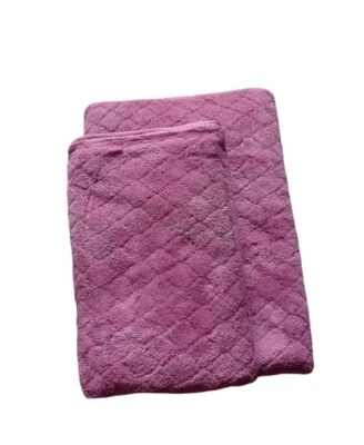 Set of 2pcs Bath ( 1 body and 1 hand) soft absorbent microfiber pink towels - Image 1 of 4