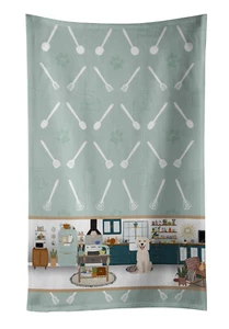 White Cream Labrador Retriever in the Kitchen Kitchen Towel WDK5970KTWL - Picture 1 of 5