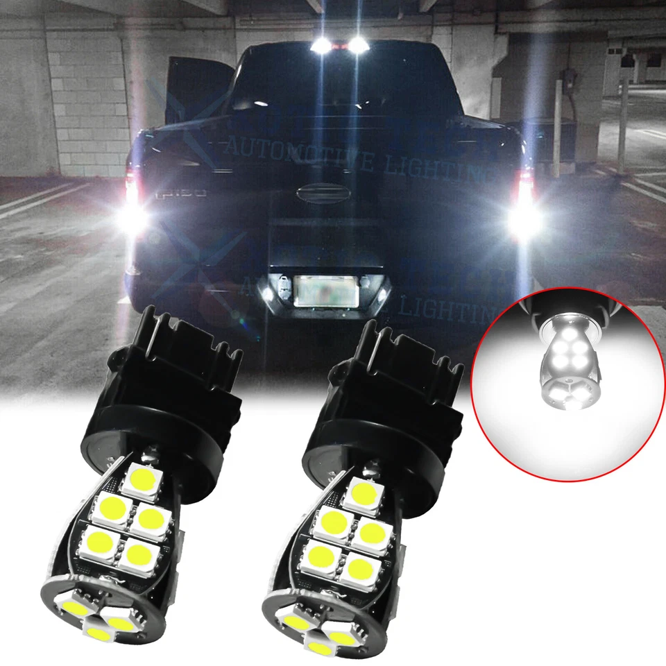 6000K branco 3157 3156 3057 4057 18-SMD LED reserva lâmpada reversa substituição - Imagem 1 de 4