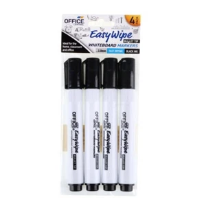 Whiteboard Markers 4pcs Black Colour Bullet Tip School Classroom Office Supplies - Picture 1 of 4