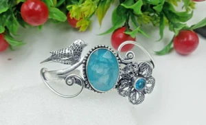 925 Sterling Silver Topaz & Topaz Gemstone Handmade Jewelry Bracelet - Picture 1 of 4