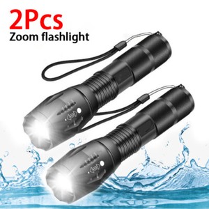 2Set Super-Bright 900000LM XML-T6 LED Tactical Flashlight 5 Modes Zoomable Torch
