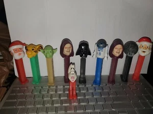 Lot of 10 Pez Dispensers 6 Star Wars, 1 trix cereal, 1 Simba lion king, 2 santas - Picture 1 of 4