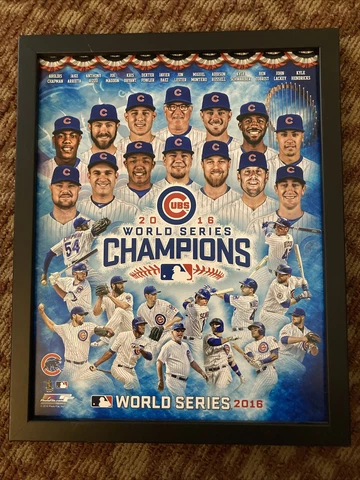 MLB Chicago Cubs 2016 WORLD SERIES CHAMPIONS 14-STARS XL FRAMED POSTER Print Cover