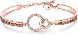 Memorial Jewelry Sympathy Gift a Piece of My Heart Lives in Heaven Bracelet Loss - Picture 1 of 9