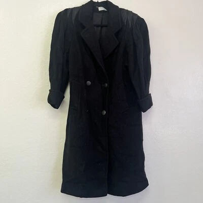 Abrigo Vintage 80 Fashions by Jilly Lana Cuero Hombro Doble Pecho Talla M EVC Foto 1 de 4