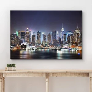 Wall26 - Photography Canvas Wall Art Print - New York City & Hudson River - Picture 1 of 6