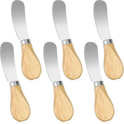 6 Buttermesser Klein Edelstahl Käse Messer Kuchen Butter Marmelade - Bild 1 von 4