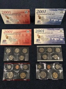 2001 US Mint 20 Coin Uncirculated Complete Set P & D w/Original Gov't Packaging - Picture 1 of 1