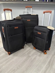 Champs Classic II Collection 3-Piece Softside Spinner Luggage Set Color: Black - Picture 1 of 7