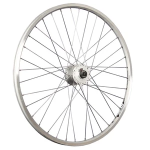 Laufrad 26 Zoll Vorderrad Fahrrad Hohlkammerfelge geöst Shimano DH-C3000 silber - Bild 1 von 9
