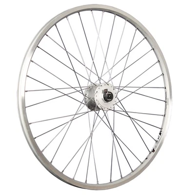 Laufrad 26 Zoll Vorderrad Fahrrad Hohlkammerfelge geöst Shimano DH-C3000 silber - Bild 1 von 4