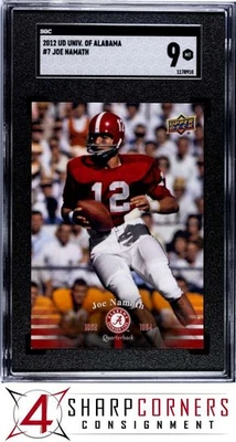 2012 UPPER DECK UNIVERSITY OF ALABAMA #7 JOE NAMATH HOF POP 3 SGC 9 - Image 1 of 4