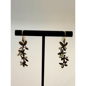 Michael Michaud Flowering Thyme Long Dangle Wire Earrings - Picture 1 of 4